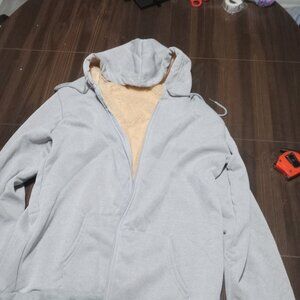 Grey Zip Up Womens Hooded Sweatshirt